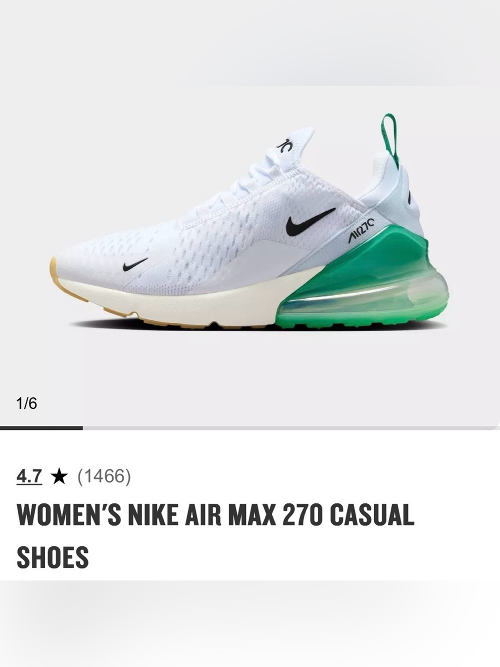 Nike AIr Max 270. New. Size 7.